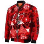 personalized tampa bay buccaneers pyramid shapes red bomber jacket best selling