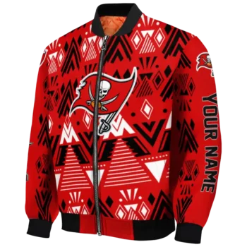 personalized tampa bay buccaneers pyramid shapes red bomber jacket best selling