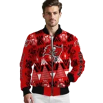 personalized tampa bay buccaneers pyramid shapes red bomber jacket best selling