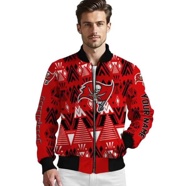 personalized tampa bay buccaneers pyramid shapes red bomber jacket high quality