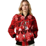 personalized tampa bay buccaneers pyramid shapes red bomber jacket best selling