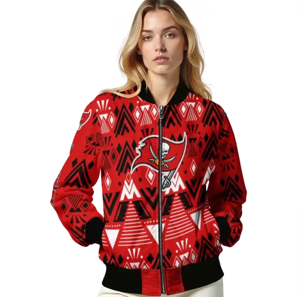 personalized tampa bay buccaneers pyramid shapes red bomber jacket latest model