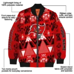 personalized tampa bay buccaneers pyramid shapes red bomber jacket best selling