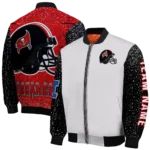 personalized tampa bay buccaneers speckled arms red gray bomber jacket best selling