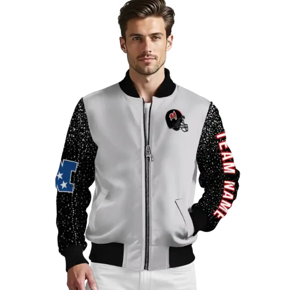 personalized tampa bay buccaneers speckled arms red gray bomber jacket high quality