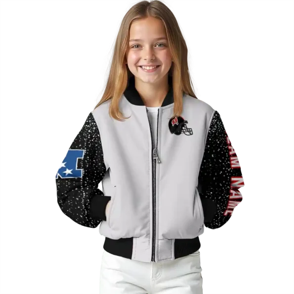 personalized tampa bay buccaneers speckled arms red gray bomber jacket top rated