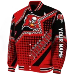 personalized tampa bay buccaneers star burst red varsity jacket best selling