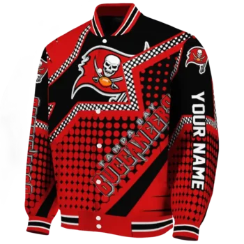 personalized tampa bay buccaneers star burst red varsity jacket best selling