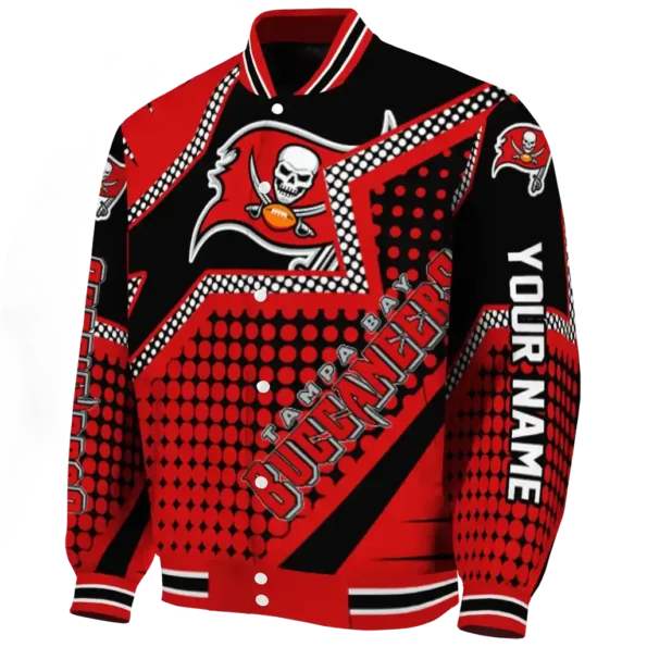 personalized tampa bay buccaneers star burst red varsity jacket best selling