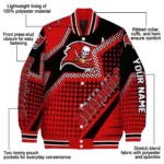 personalized tampa bay buccaneers star burst red varsity jacket best selling