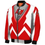 personalized tampa bay buccaneers v stripes red white bomber jacket best selling