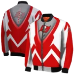 personalized tampa bay buccaneers v stripes red white bomber jacket best selling