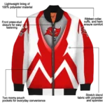 personalized tampa bay buccaneers v stripes red white bomber jacket best selling