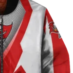 personalized tampa bay buccaneers v stripes red white bomber jacket best selling