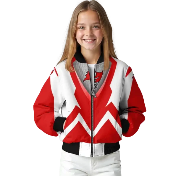 personalized tampa bay buccaneers v stripes red white bomber jacket top rated