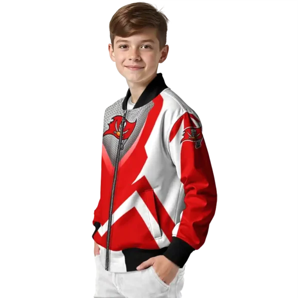personalized tampa bay buccaneers v stripes red white bomber jacket trendy