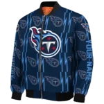 personalized tennessee titans bolt stripe navy bomber jacket best selling