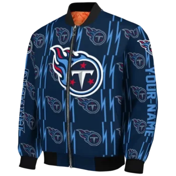 personalized tennessee titans bolt stripe navy bomber jacket best selling