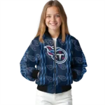 personalized tennessee titans bolt stripe navy bomber jacket best selling
