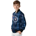 personalized tennessee titans bolt stripe navy bomber jacket best selling