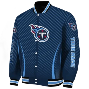 personalized tennessee titans chevron arrow navy varsity jacket best selling
