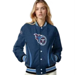 personalized tennessee titans chevron arrow navy varsity jacket best selling
