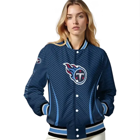 personalized tennessee titans chevron arrow navy varsity jacket latest model