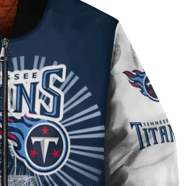 personalized tennessee titans ferris arena navy white bomber jacket premium grade