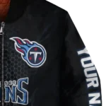personalized tennessee titans hexagon mesh navy black bomber jacket best selling