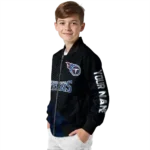 personalized tennessee titans hexagon mesh navy black bomber jacket best selling