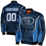 personalized tennessee titans power plate navy bomber jacket best selling