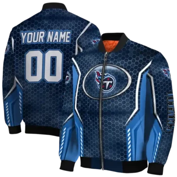 personalized tennessee titans power plate navy bomber jacket fashion forward