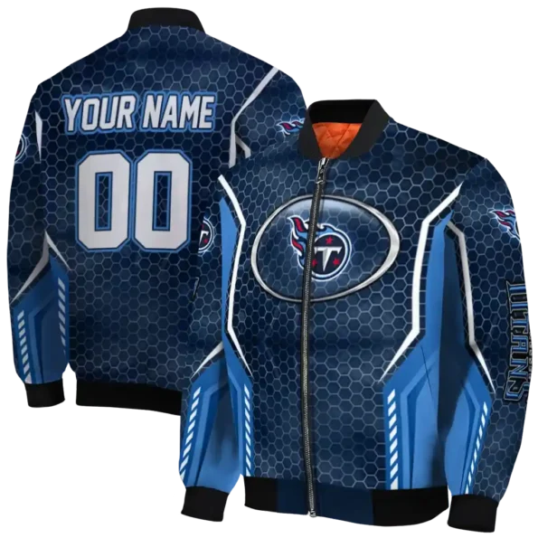 personalized tennessee titans power plate navy bomber jacket fashion forward