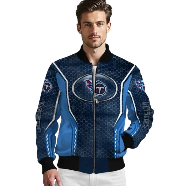 personalized tennessee titans power plate navy bomber jacket high quality