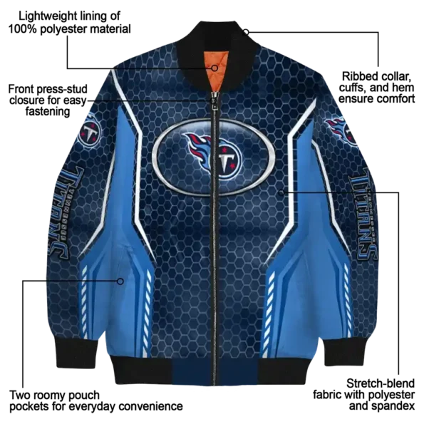 personalized tennessee titans power plate navy bomber jacket new arrival
