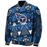 personalized tennessee titans pyramid shapes navy varsity jacket best selling