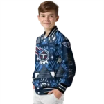 personalized tennessee titans pyramid shapes navy varsity jacket best selling