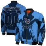 personalized tennessee titans spider mark navy red crocs bomber jacket best selling