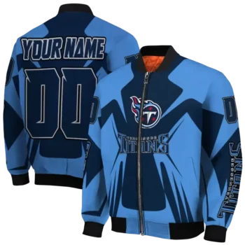 personalized tennessee titans spider mark navy red crocs bomber jacket fashion forward