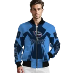 personalized tennessee titans spider mark navy red crocs bomber jacket best selling