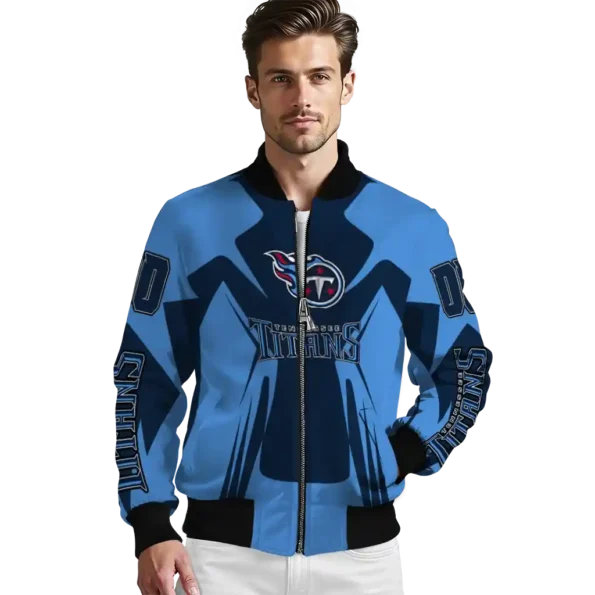 personalized tennessee titans spider mark navy red crocs bomber jacket high quality