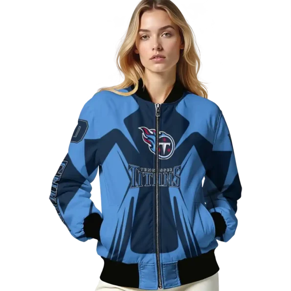 personalized tennessee titans spider mark navy red crocs bomber jacket latest model