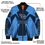personalized tennessee titans spider mark navy red crocs bomber jacket best selling