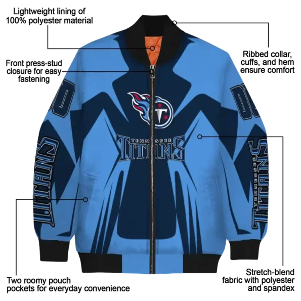 personalized tennessee titans spider mark navy red crocs bomber jacket new arrival