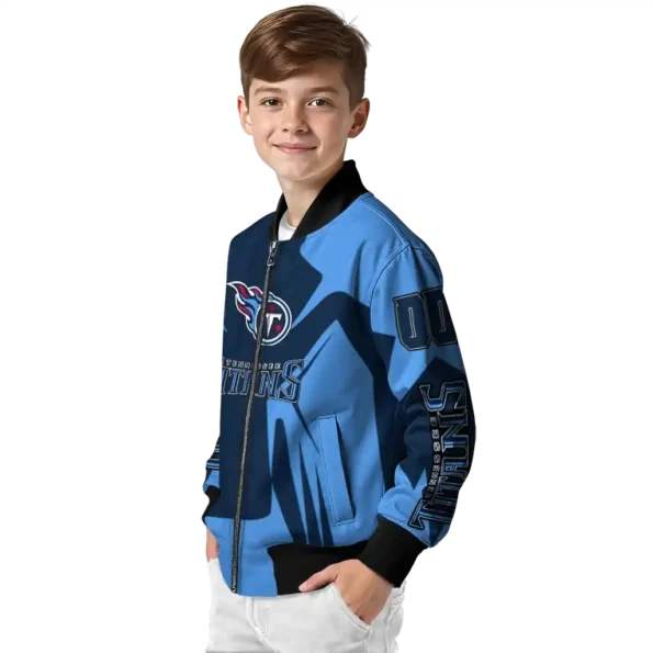personalized tennessee titans spider mark navy red crocs bomber jacket trendy