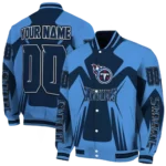 personalized tennessee titans spider mark navy red crocs varsity jacket best selling