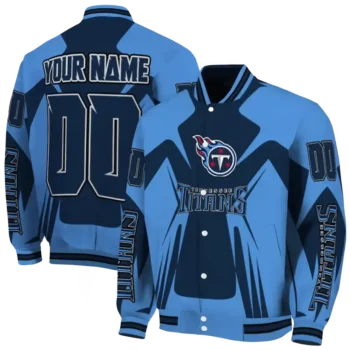personalized tennessee titans spider mark navy red crocs varsity jacket fashion forward