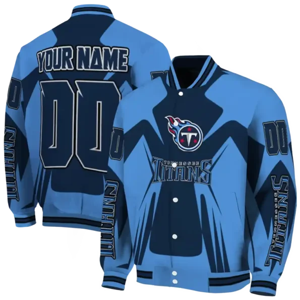 personalized tennessee titans spider mark navy red crocs varsity jacket fashion forward