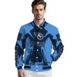 personalized tennessee titans spider mark navy red crocs varsity jacket best selling