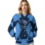 personalized tennessee titans spider mark navy red crocs varsity jacket best selling